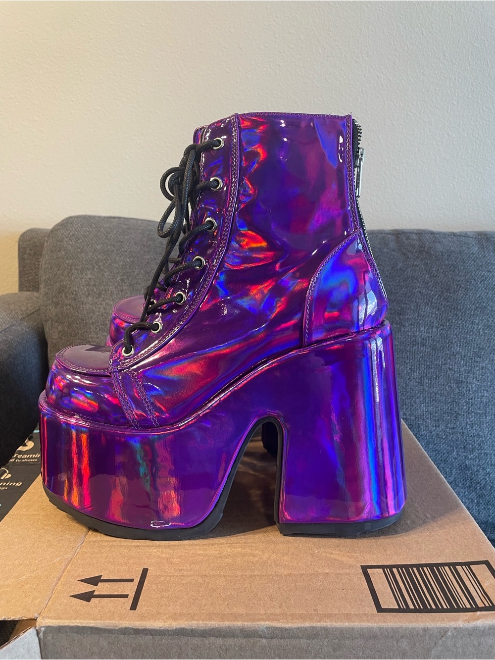 Demonia Purple Platform Heels
